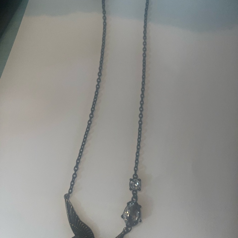 Bird Chain Necklace with Gemstone Accents